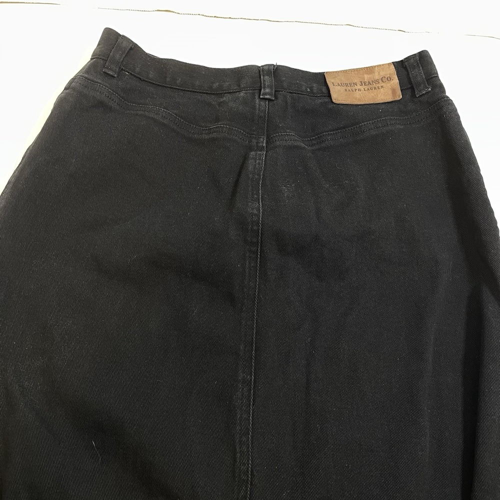 Lauren Ralph Lauren Vintage Black Midi Long Denim Skirt Women's Sz 8 - Picture 11 of 16
